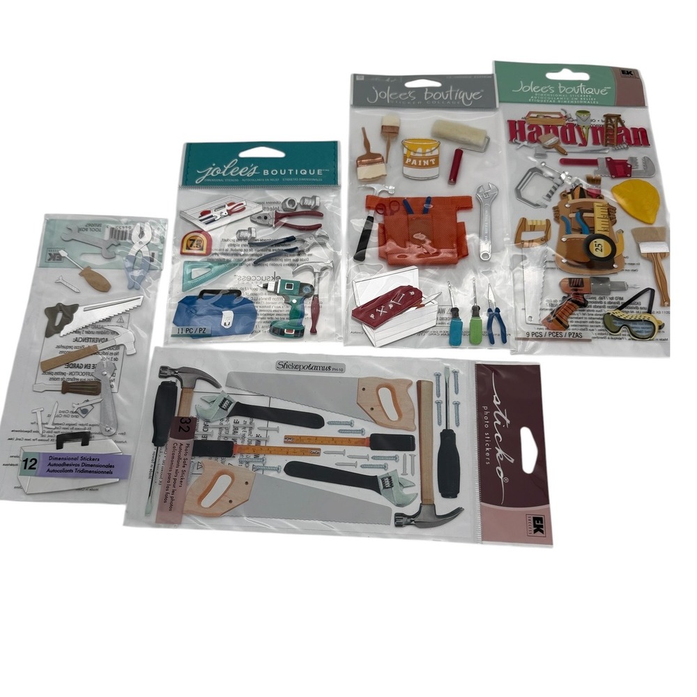 Jolee's Boutique Sticko Dimensional Sticker Lot of 4Handyman Tools +1EK Rare NEW